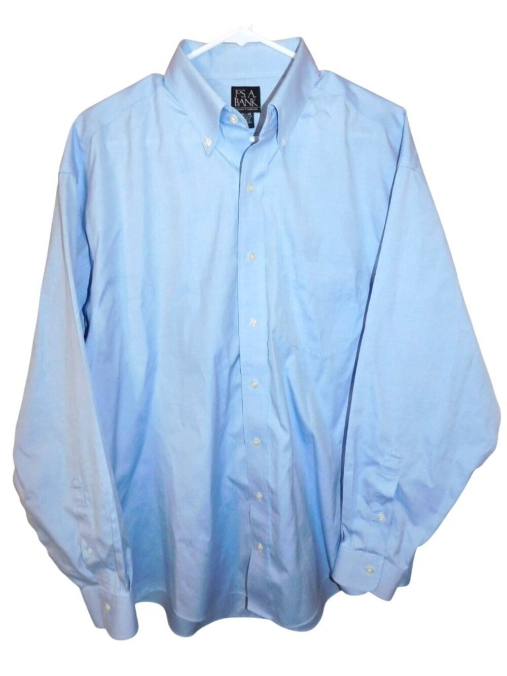 Jos. A. Bank Blue 100% Cotton Dress Shirt 16.5 35 Button Down Classic Traveler